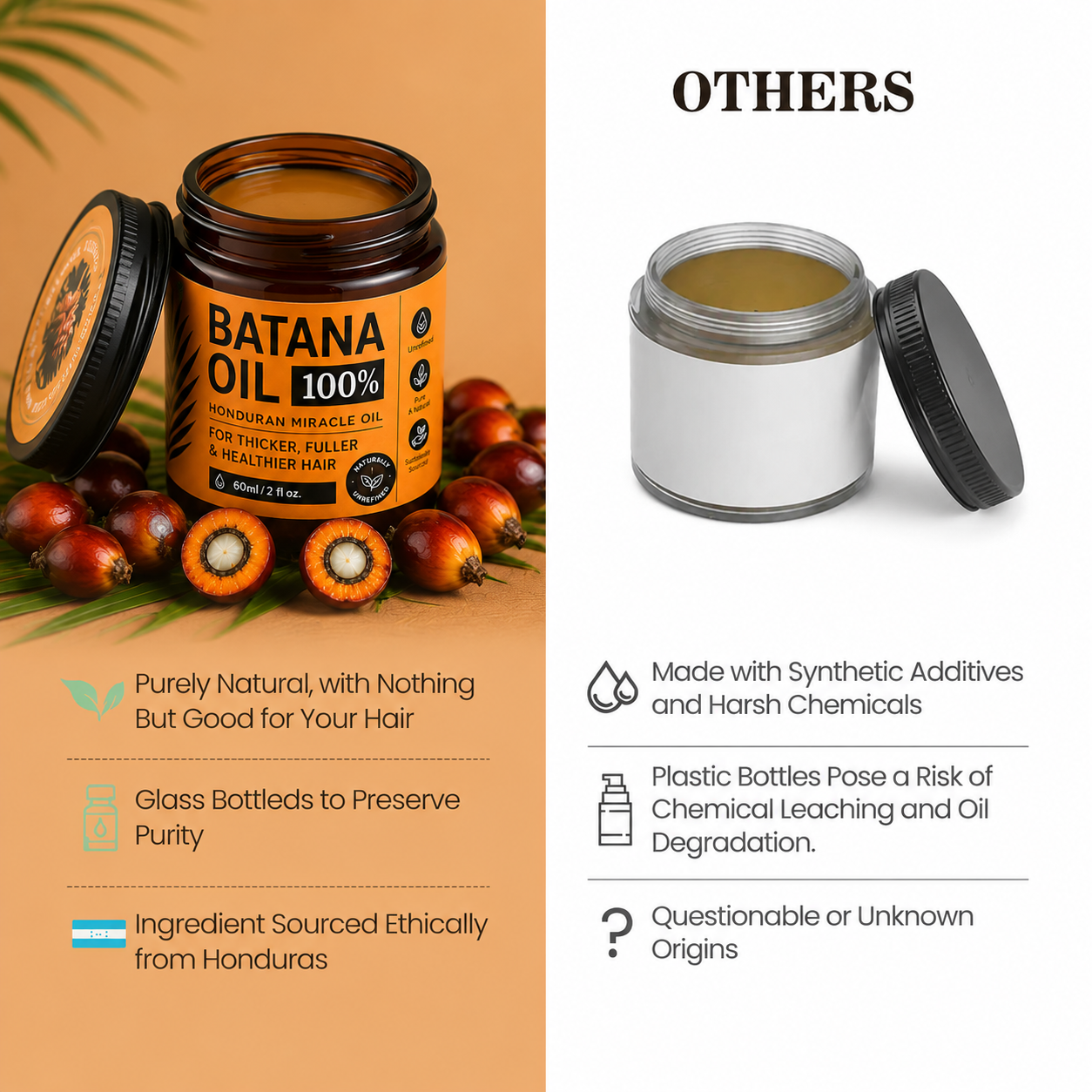 Batana Oil for Hair Growth,Raw Organic Batana Mask from Honduras🌱