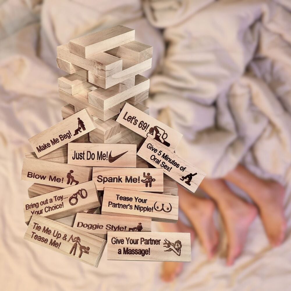 👩❤️💋👨couple date block tower jenga game💕