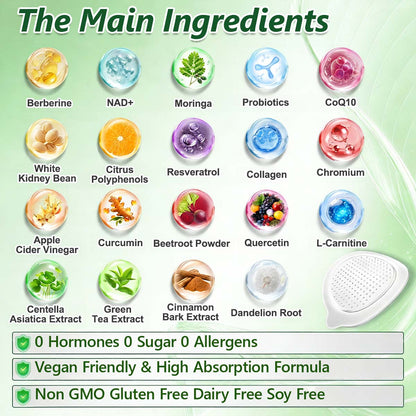 Alcuras® Moringa 8-Benefit Slimming & Metabolic Nano Microneedle changes in 7 days)  For obesity, Loose Skin,diabetes, sleep apnea, joint issues, and more