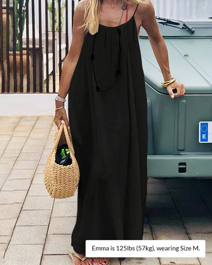 Paiduis® CozyWear –  Solid Color Backless Cami Dress