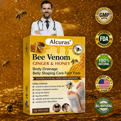 Alcuras® Bee Venom Ginger Herbal Foot Patches (Set of 10)