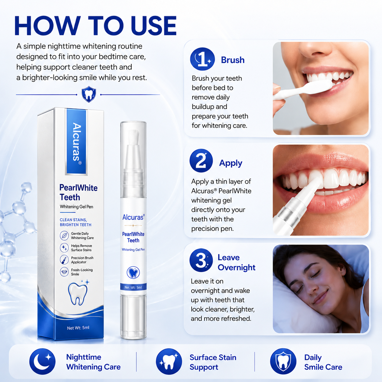 Alcuras® PearlWhite Teeth Whitening Gel Pen
