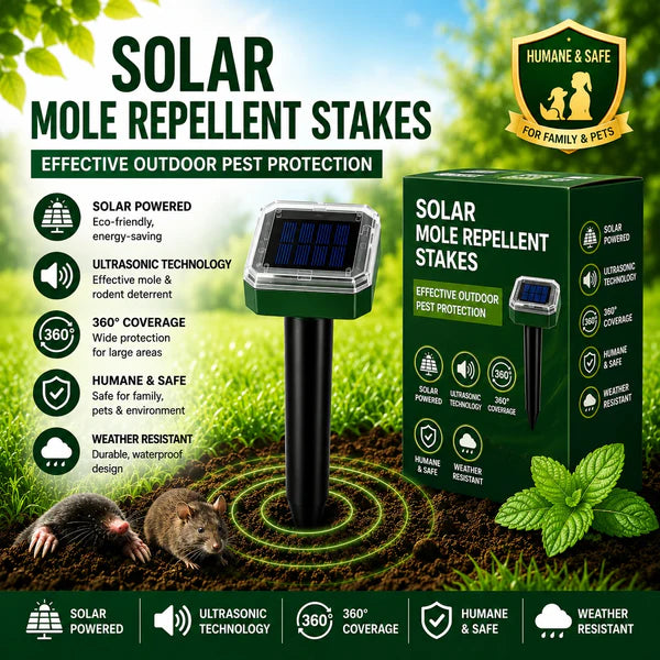 Spring Sale 50% OFF☘️Solar Powered Waterproof Screw Mole Repellent🐭
